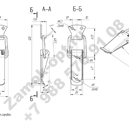 Замок Z-568 (нержавеющая сталь) чертеж