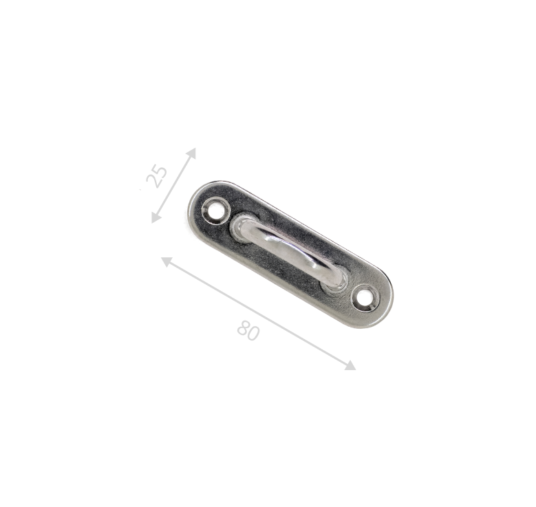 Обушок на овальной пластине 80х25 (нержавеющая сталь)