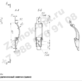 Замок р-16 (удл живчик) чертеж