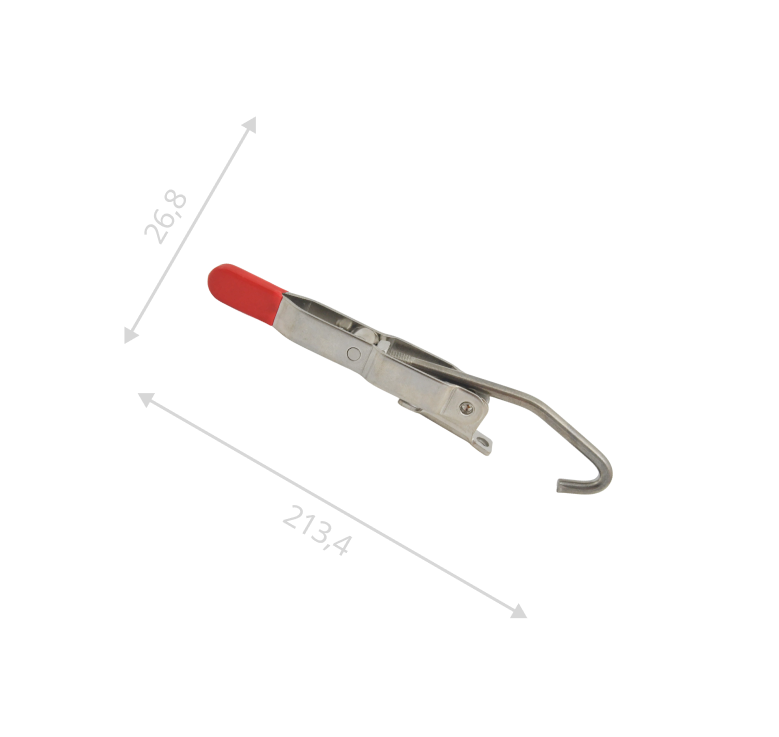 Замок регулируемый с крюком В-200-210 (нержавеющая сталь)