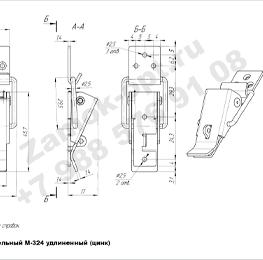 Чертеж замка-защелки 3 ГОСТ 14225 L-55