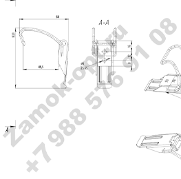 Замок для светильников C-006 L-115 (цинк) чертеж